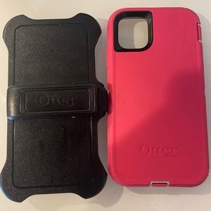 iPhone 11 Otterbox Defender case - pink and black
